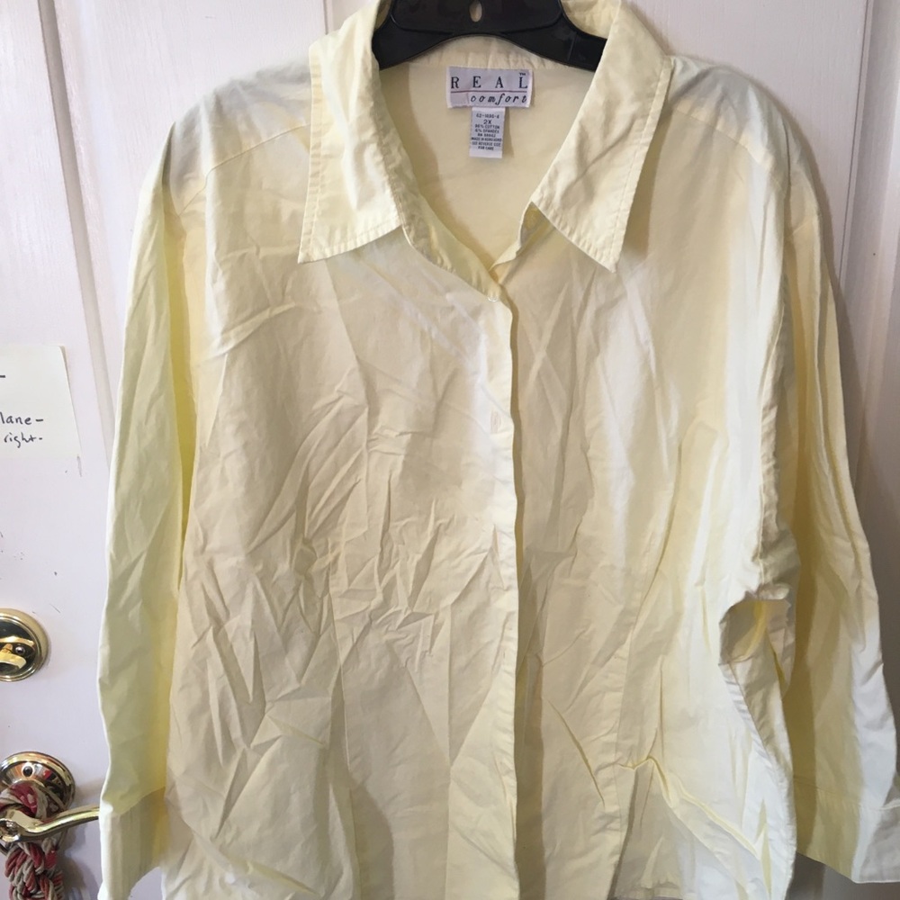 Real Comfort Butter Yellow Blouse 2x